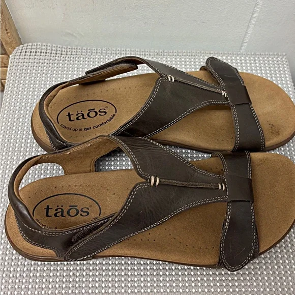 Taos Footwear Dark Brown Leather Sandals - Picture 5 of 13